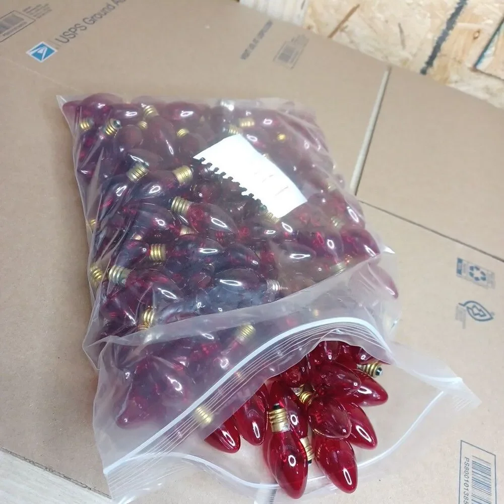 Lot 175 Red Christmas Light Bulbs - C7 Light Show 5w Outdoor Indoor